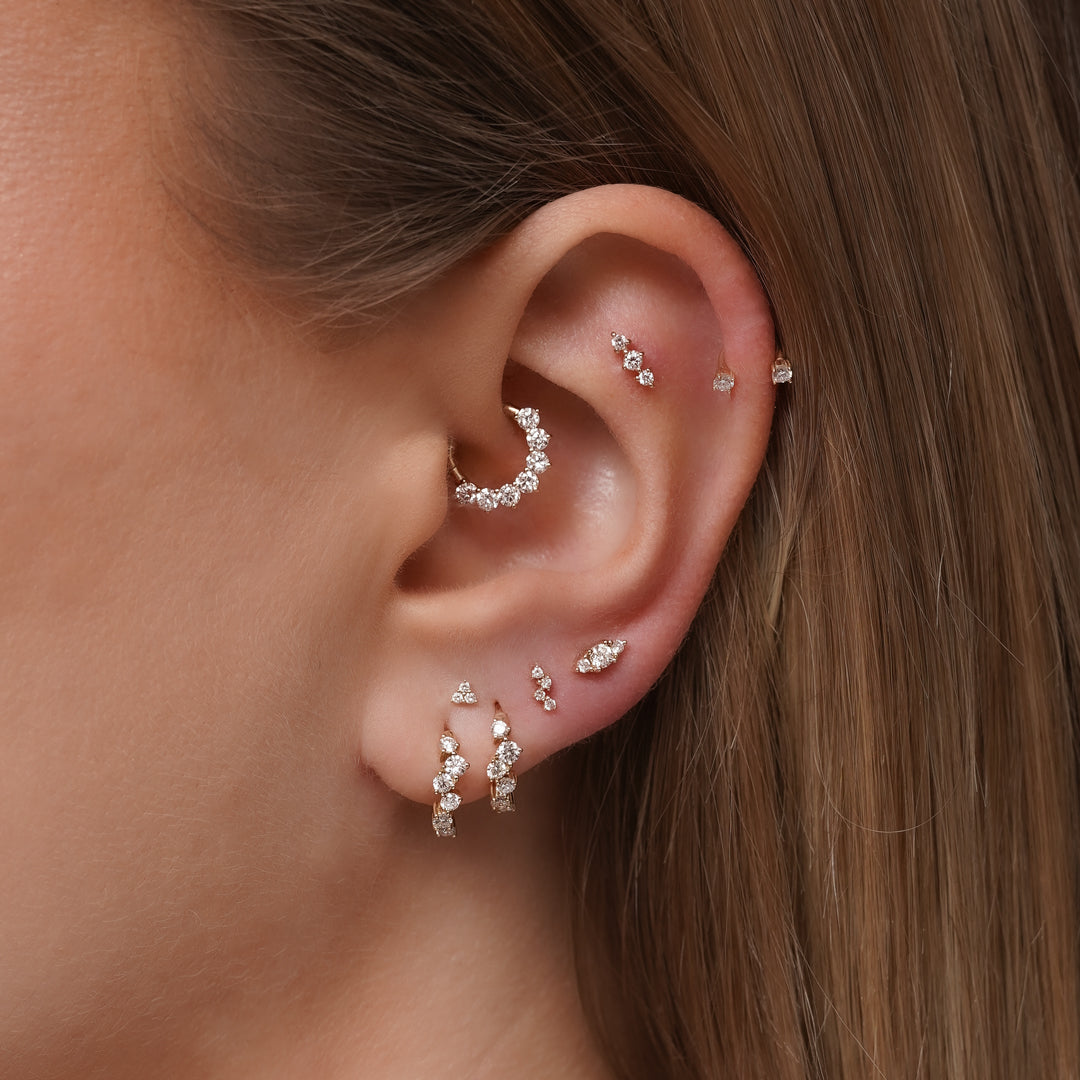 Orecchini a cerchio con diamanti (8mm)
