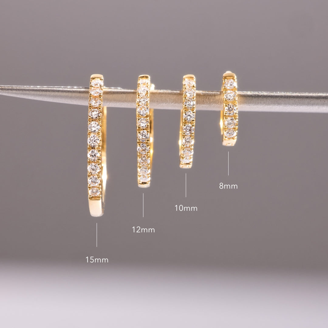 Single Diamond Huggie (15mm)