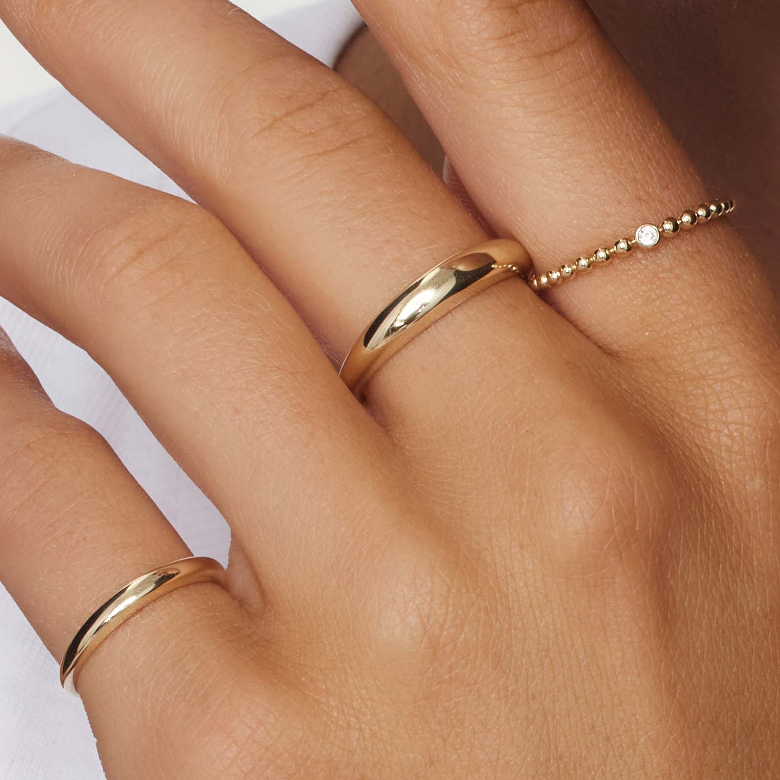 Slim Dome Ring | Gouden ring voor dames van 14 karaat goud (US 6