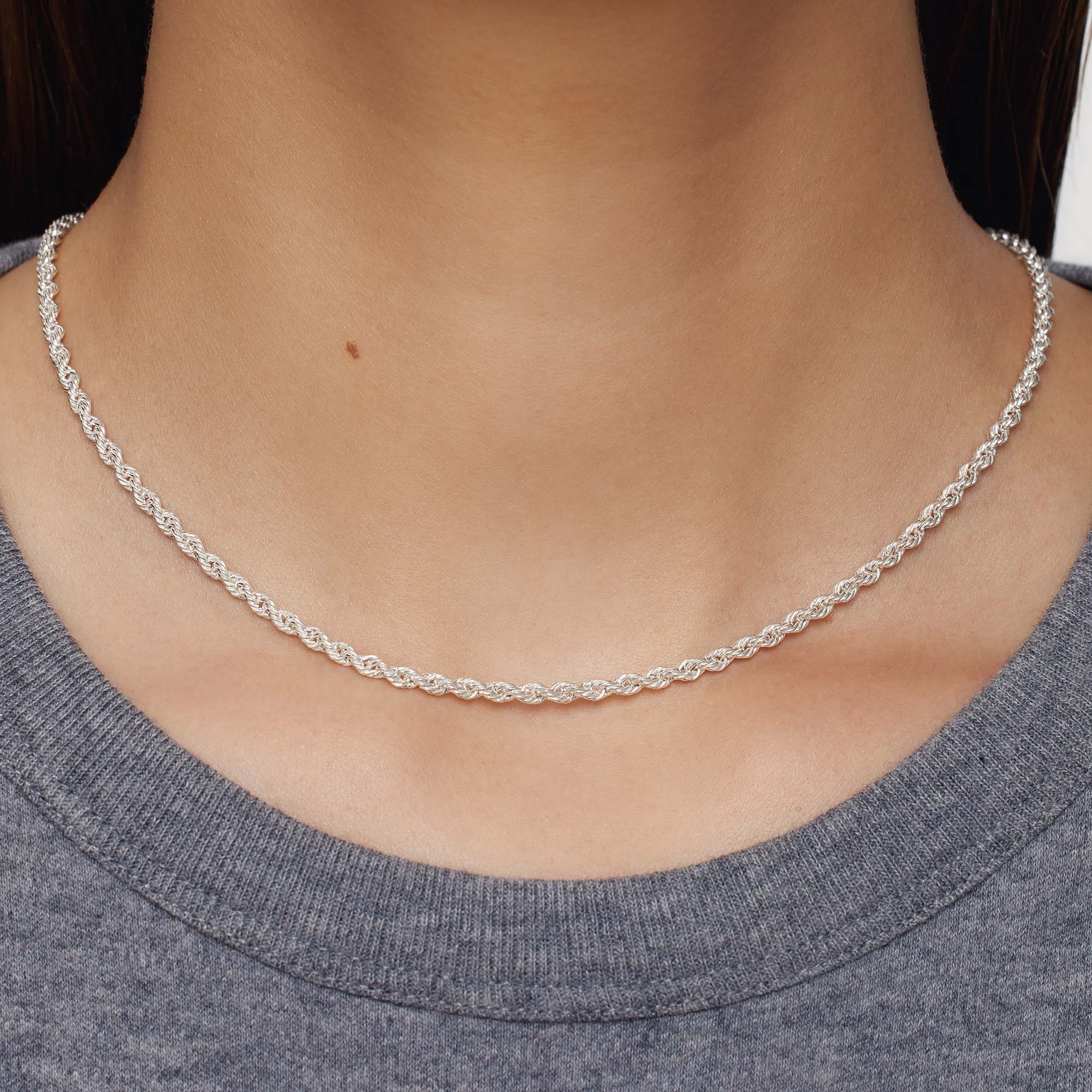 Ladies long silver clearance necklace