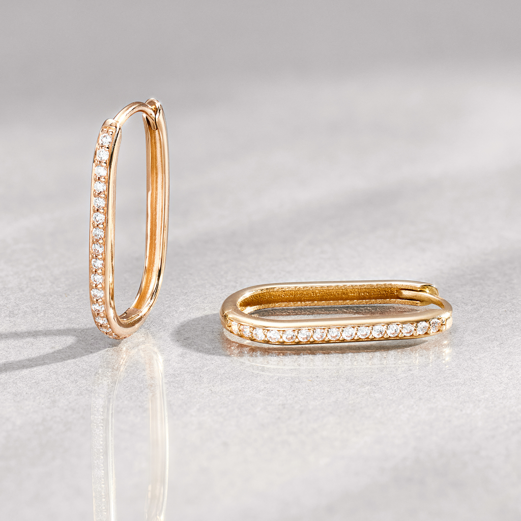 Single Diamond Icon Hoops