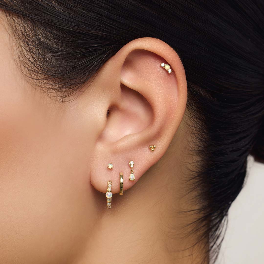 Opal & Diamant Tropfen Piercing