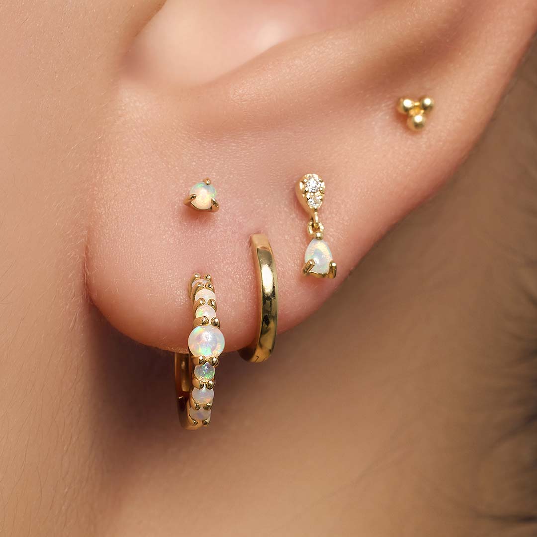 Opal & Diamant Tropfen Piercing