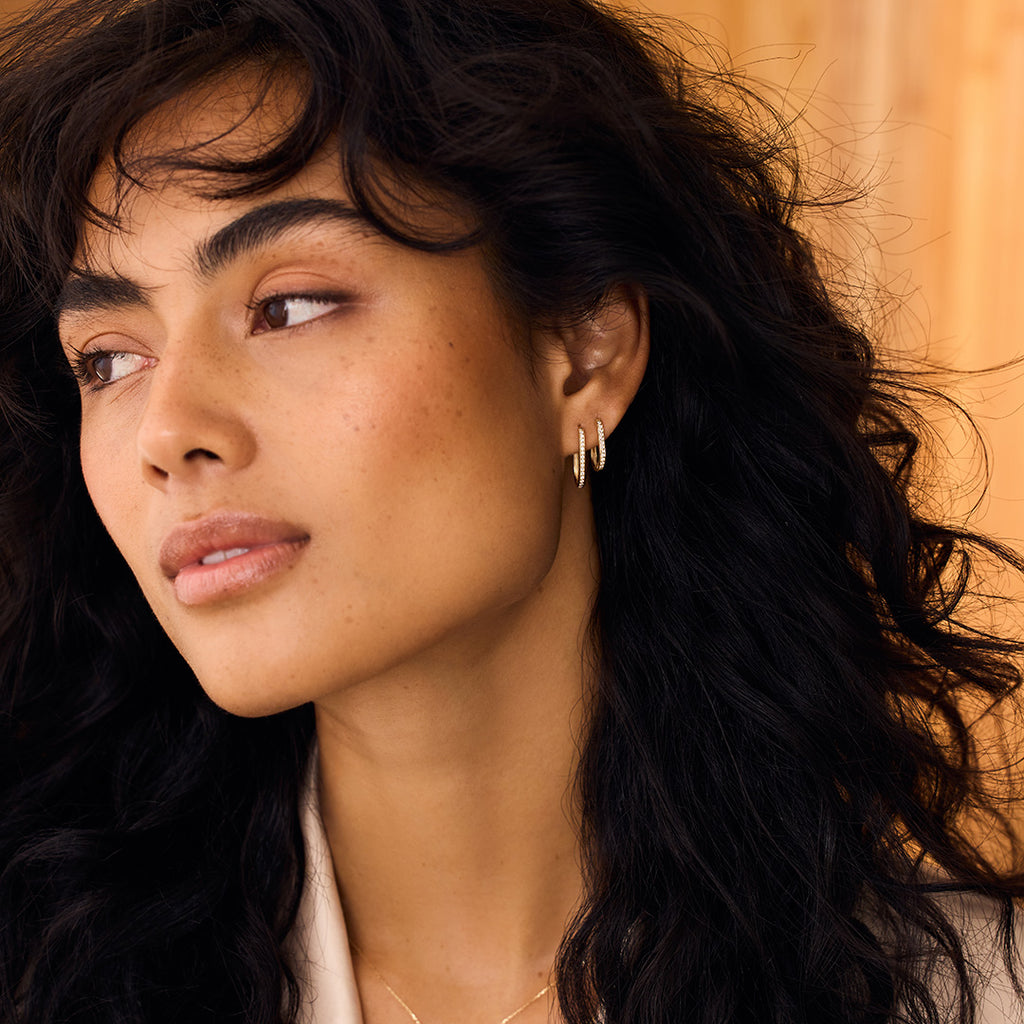 Single Diamond Icon Hoops
