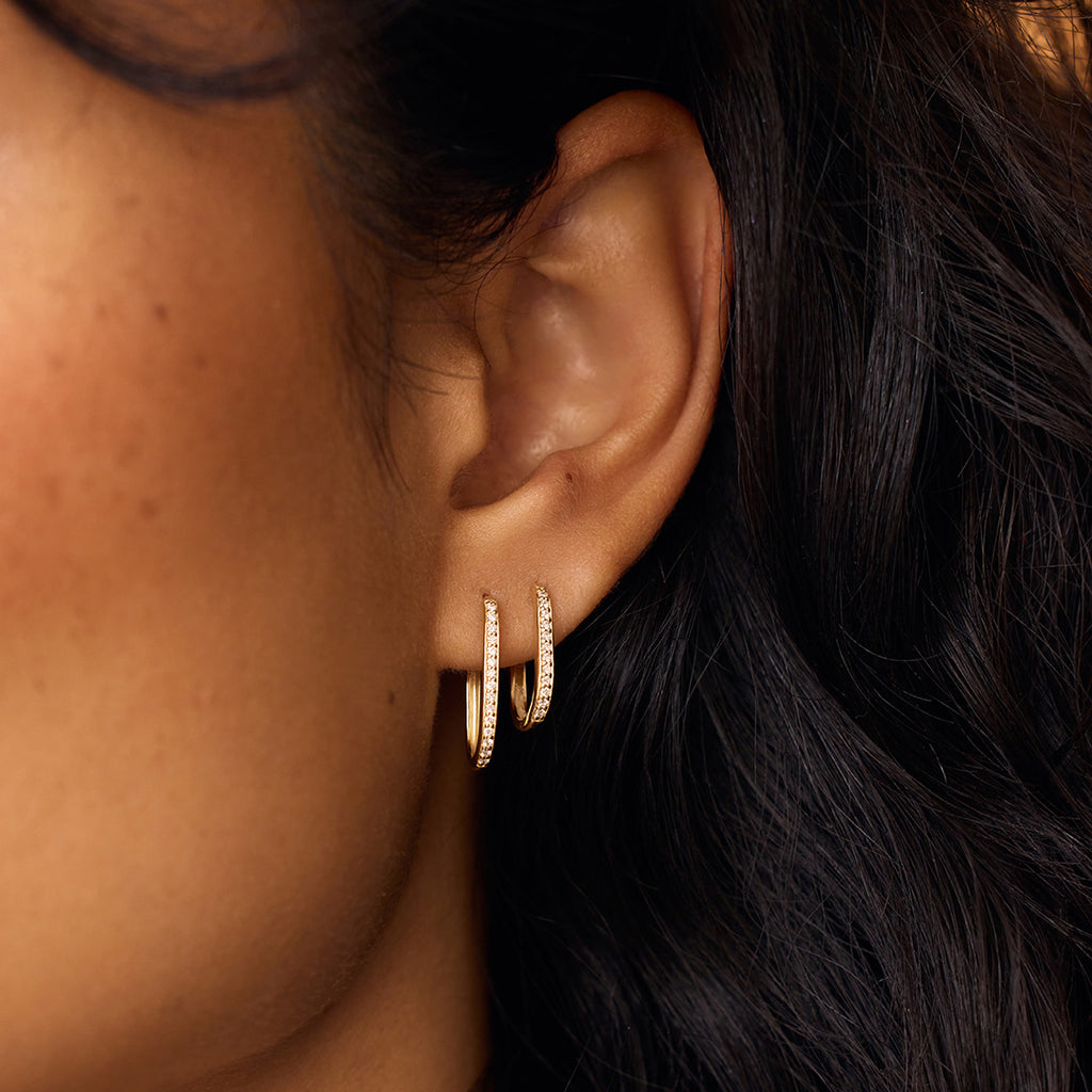 Single Diamond Icon Hoops