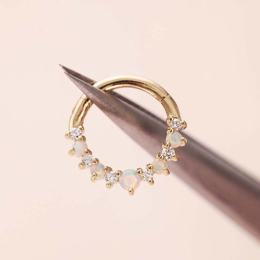 Opal & Diamond Daith Piercing