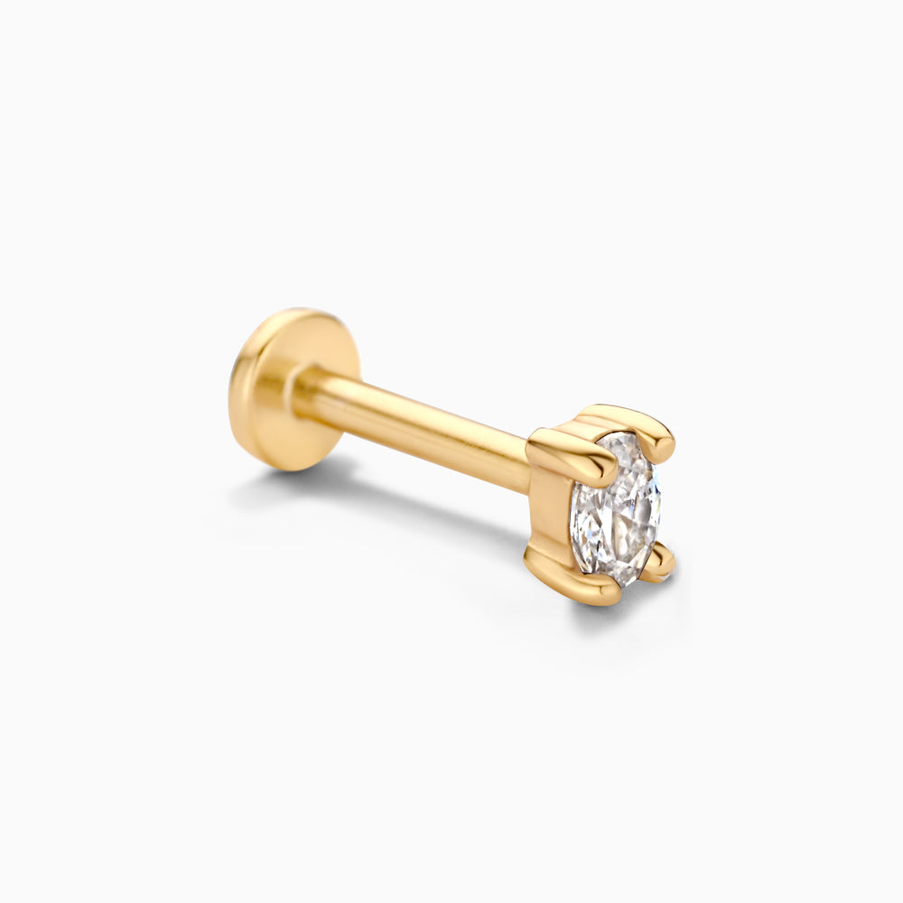 Small Oval Flatback Stud Earring