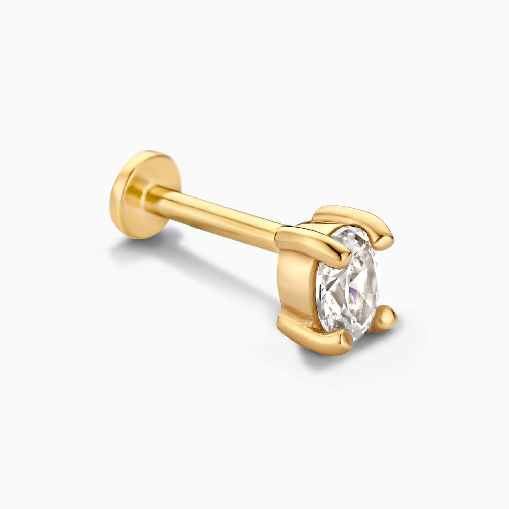 Oval Flatback Stud Earring