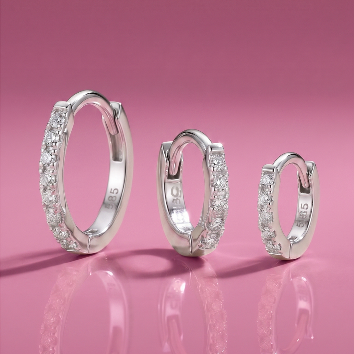 Single Diamond Huggie (12mm)