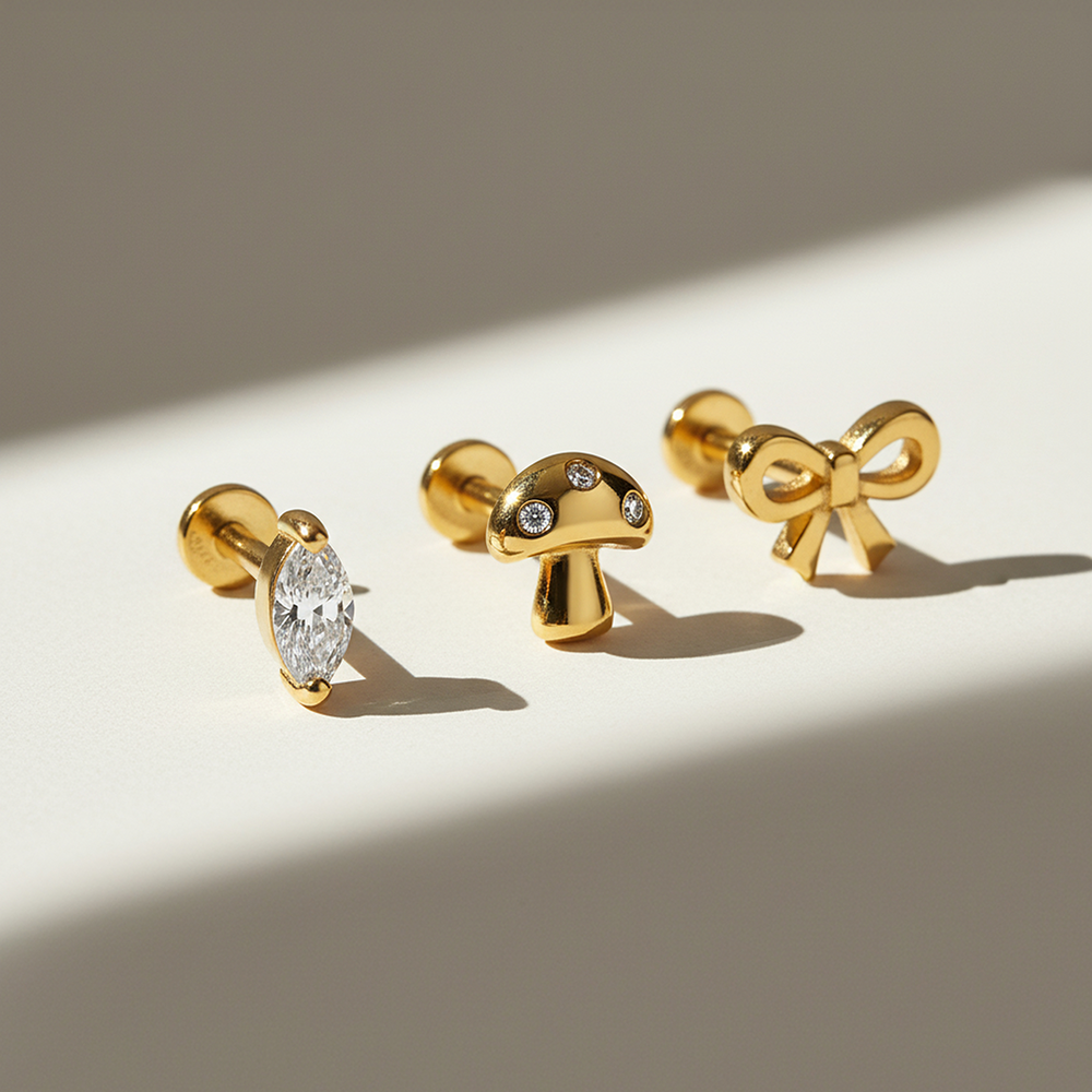 Bow Flatback Stud Earring