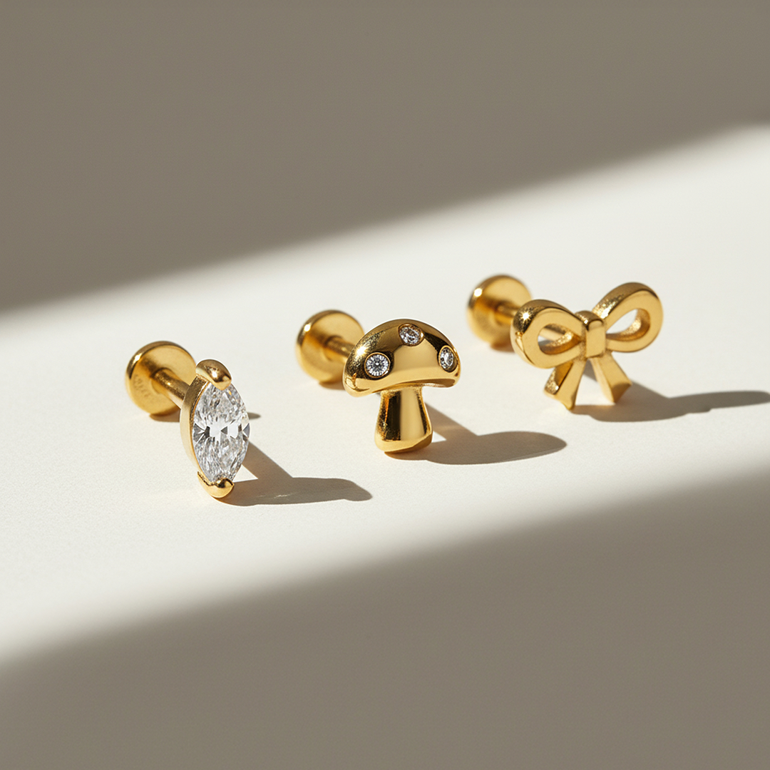 Bow Flatback Stud Earring