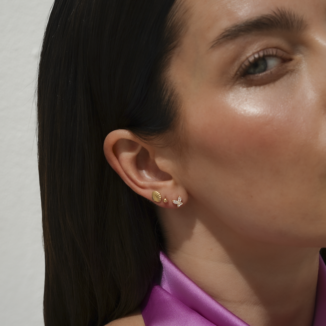 Butterfly Flatback Stud Earring