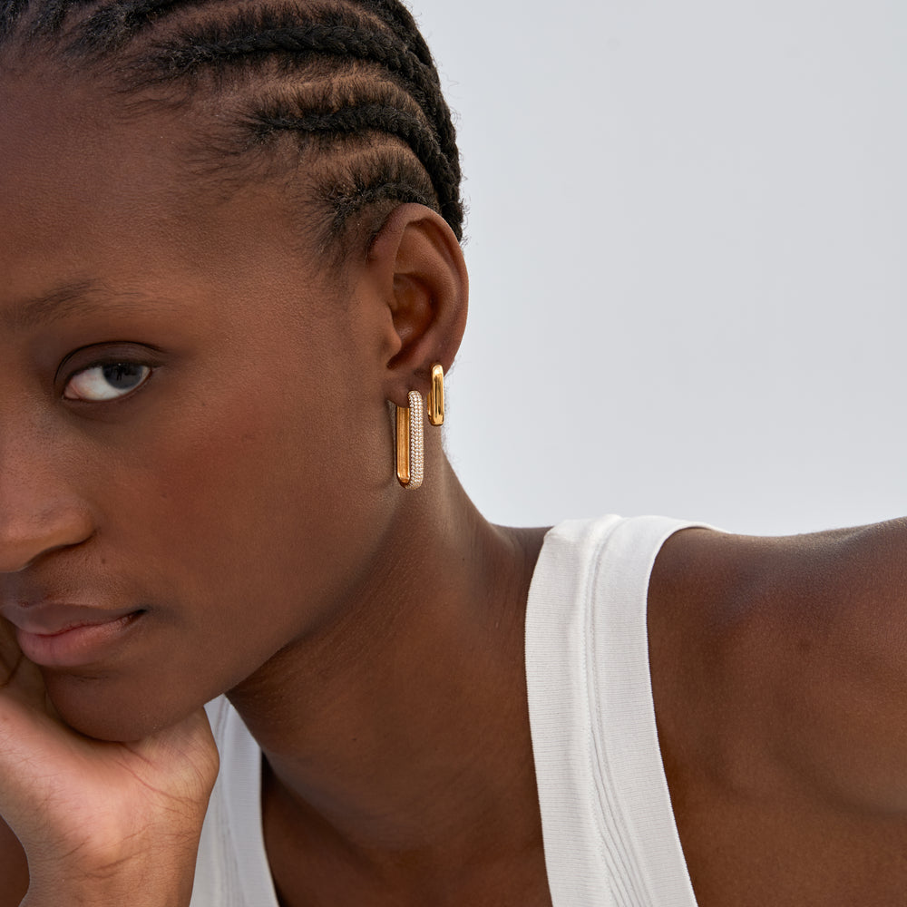 Large Icon Pavé Hoops