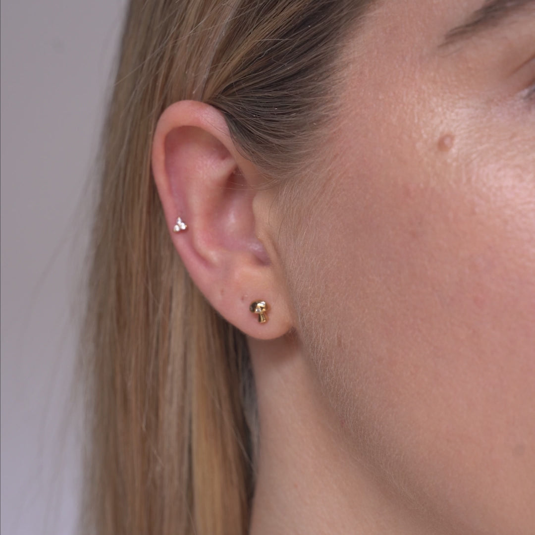 Mushroom Flatback Stud Earring