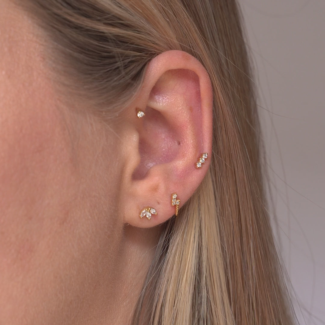 Thunderbolt Flatback Stud Earring