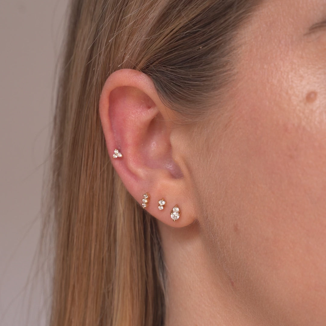Lotus Flatback Stud Earring