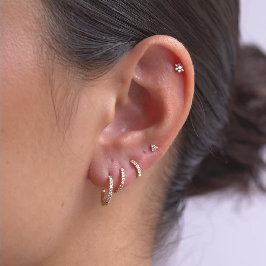 Single Diamond Huggie (8mm)