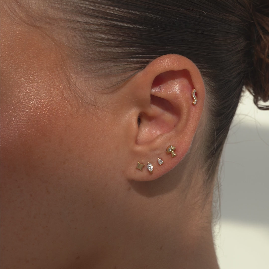 Marquise Flatback Stud Earring