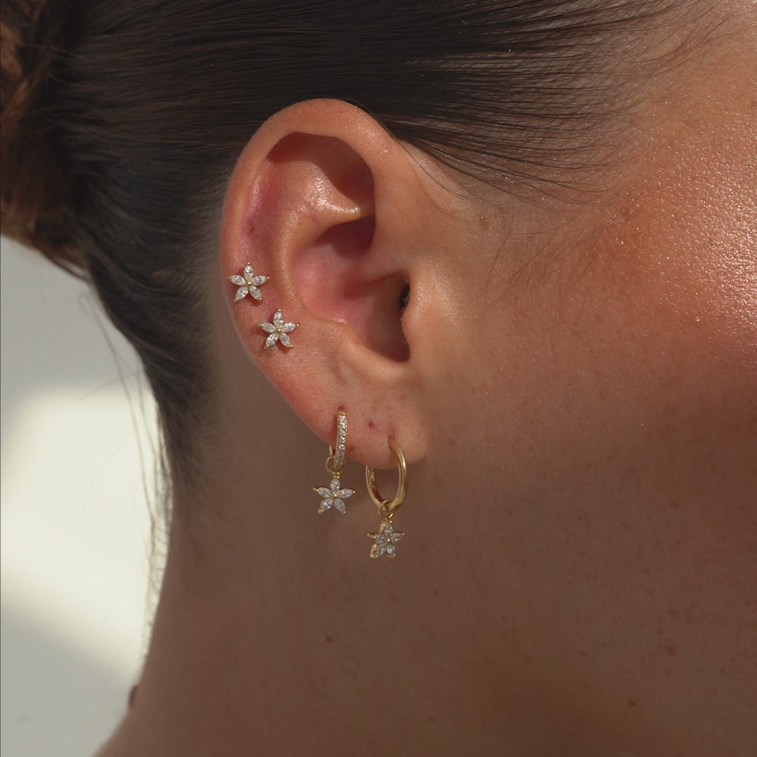 Flower Flatback Stud Earring
