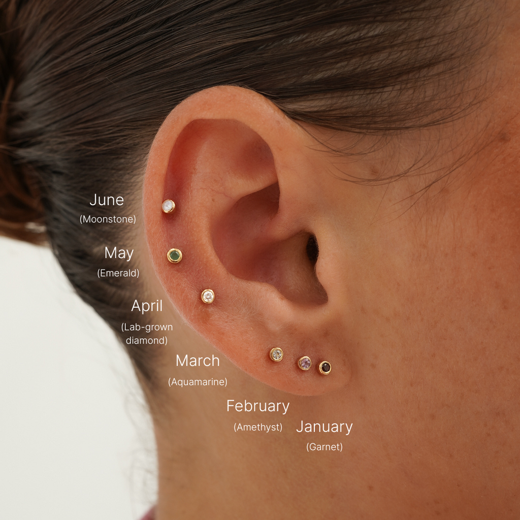 Birthstone-Bunt (3 par)