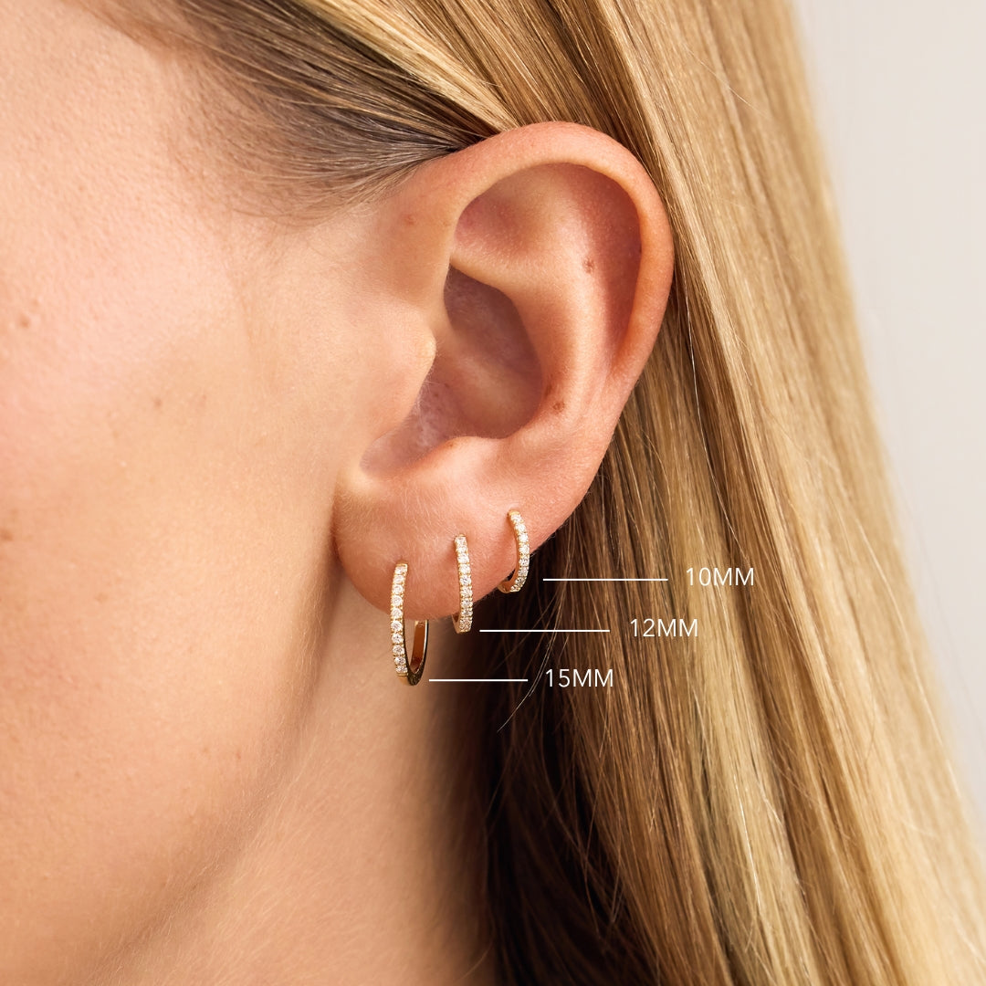 Single Diamond Huggie (10mm)