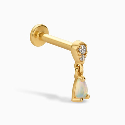Opal & Diamant Tropfen Piercing