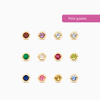 Birthstone-Bunt (3 par)