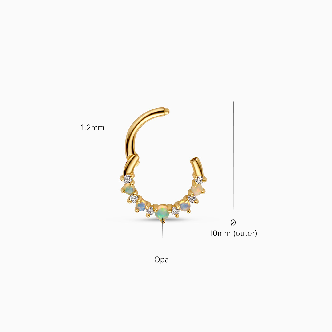 Piercing Daith con Opale e Diamante
