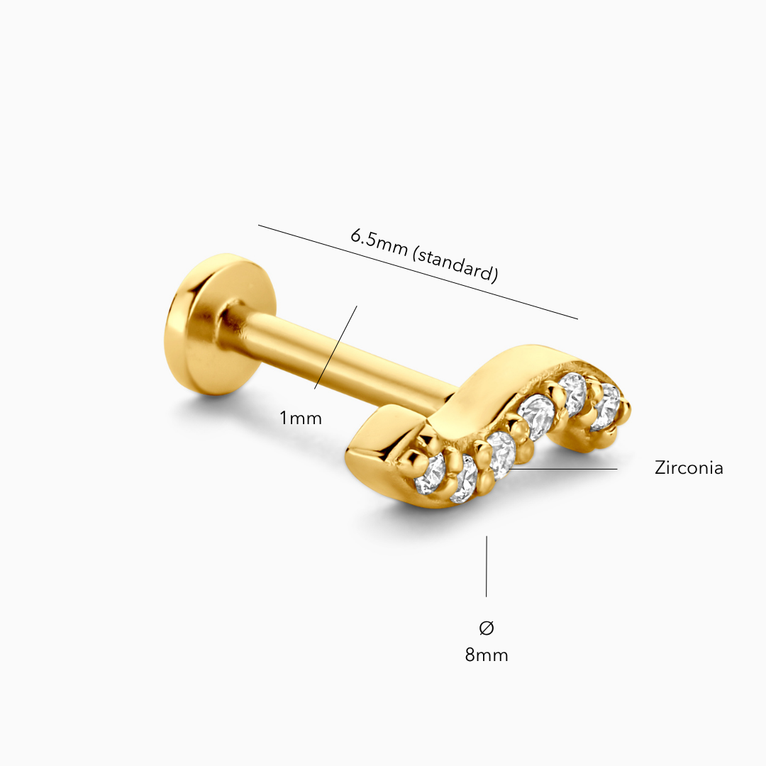 Wavy Flatback Stud Earring
