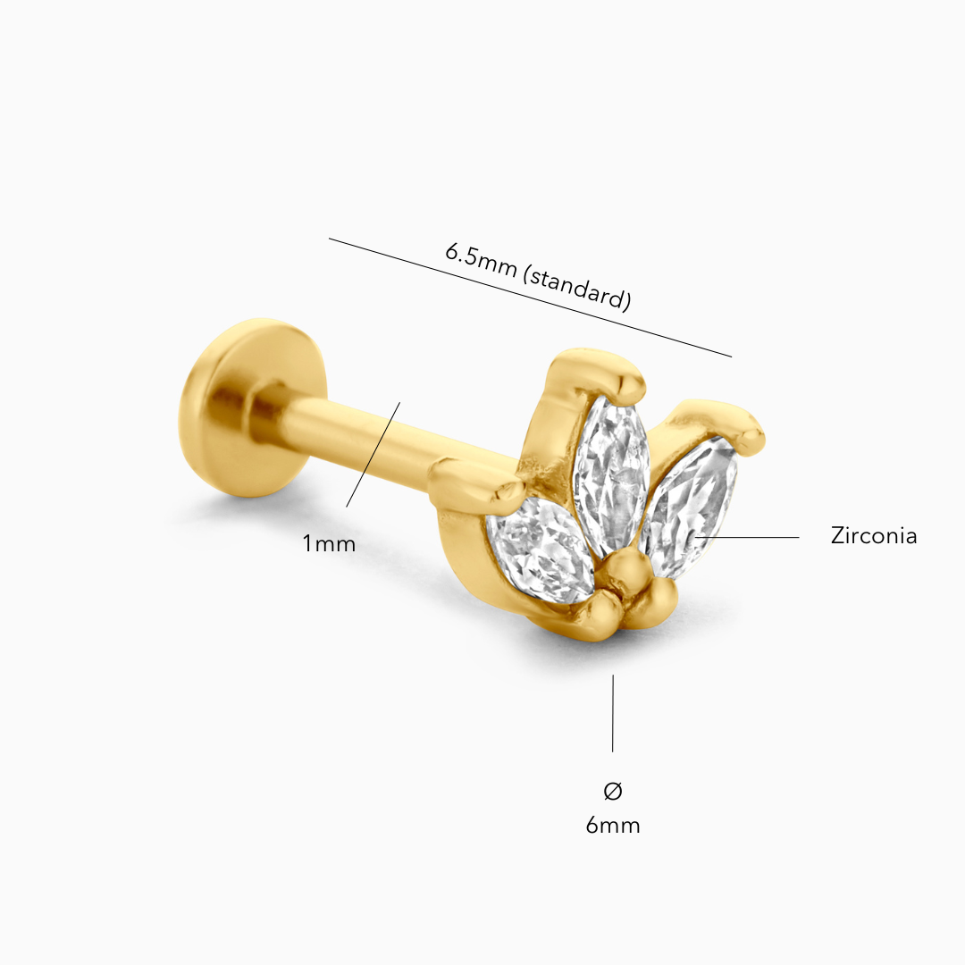 Brinco de Pino Flatback Lily