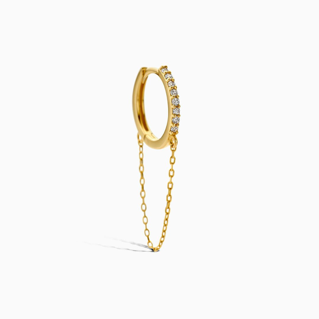 Diamond Chain Huggie (10mm)