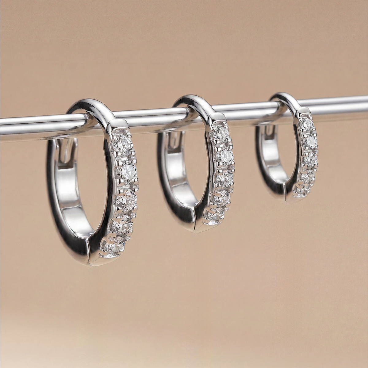 Single Diamond Huggie (8mm)